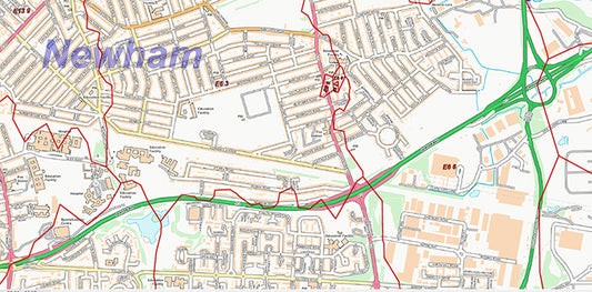 East London Postcode City Street Map - Digital Download