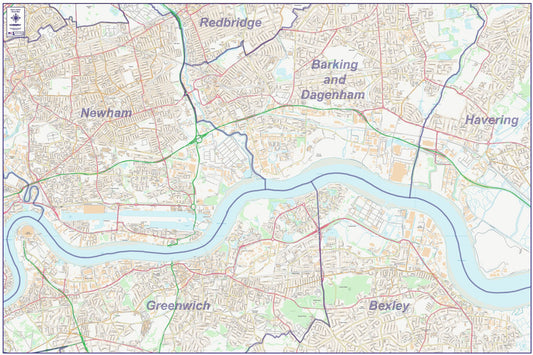 East London City Street Map - Digital Download