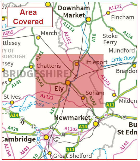 Postcode City Sector Map - Ely - Digital Download