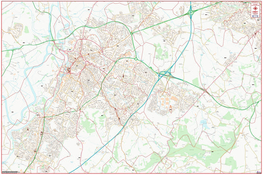 Central Gloucester Postcode City Street Map - Digital Download