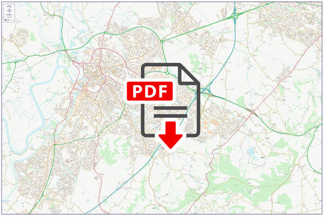 Central Gloucester City Street Map - Digital Download