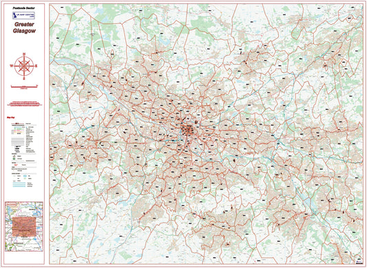Postcode City Sector Map - Greater Glasgow - Digital Download