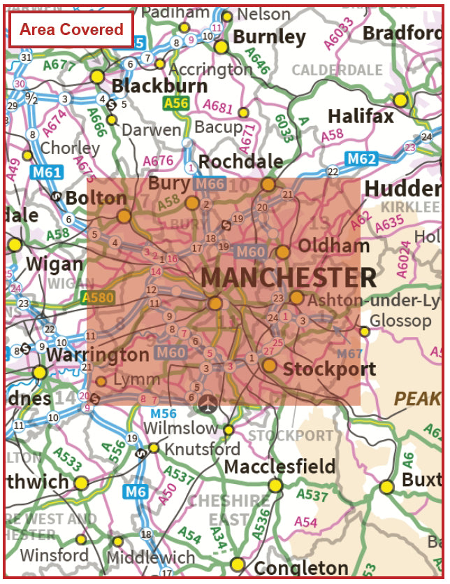 Postcode City Sector Map - Greater Manchester - Digital Download