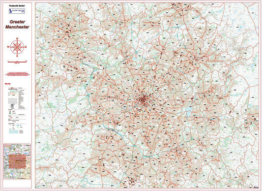 Postcode City Sector Map - Greater Manchester - Digital Download