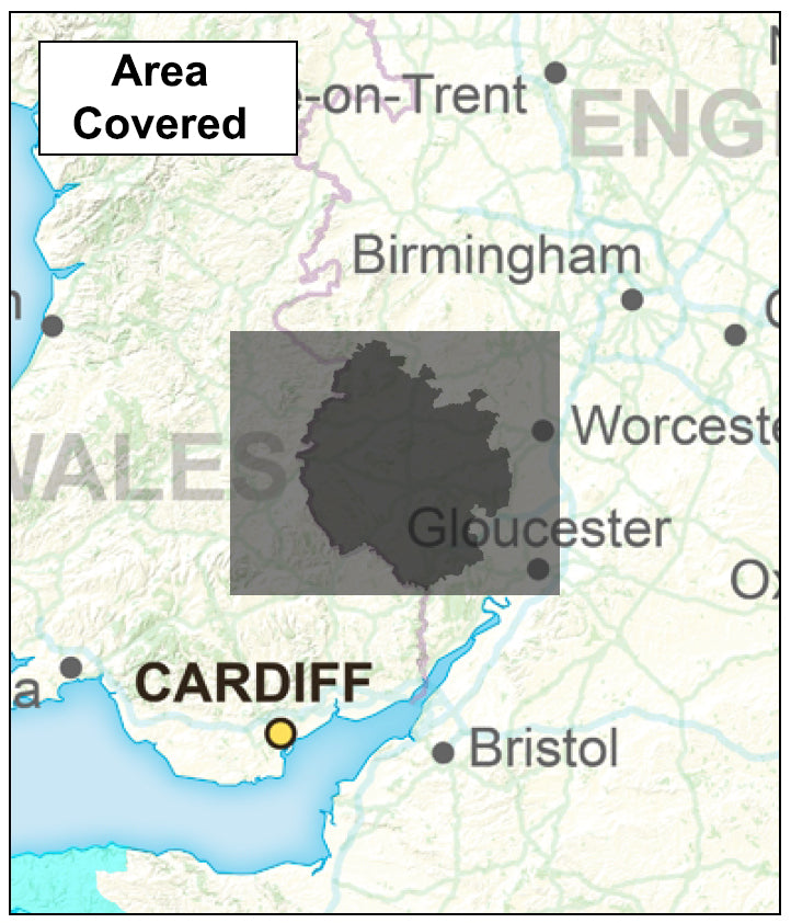Herefordshire County Map - Digital Download