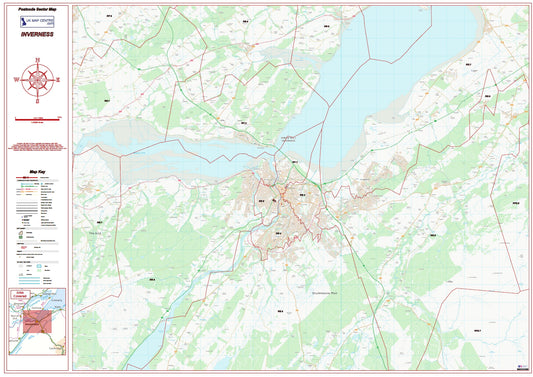 Postcode City Sector Map - Inverness - Digital Download