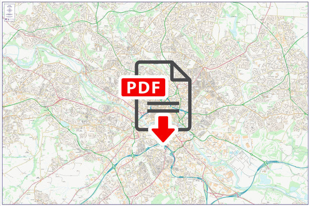 Central Leeds City Street Map - Digital Download