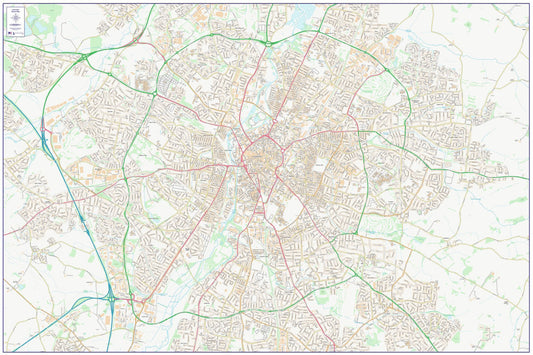 Central Leicester City Street Map - Digital Download