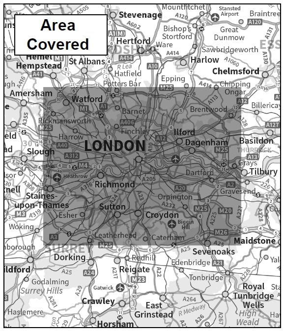 London Boroughs Postcode Map - Digital Download