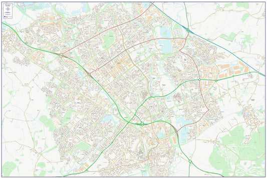 Central Milton Keynes City Street Map - Digital Download