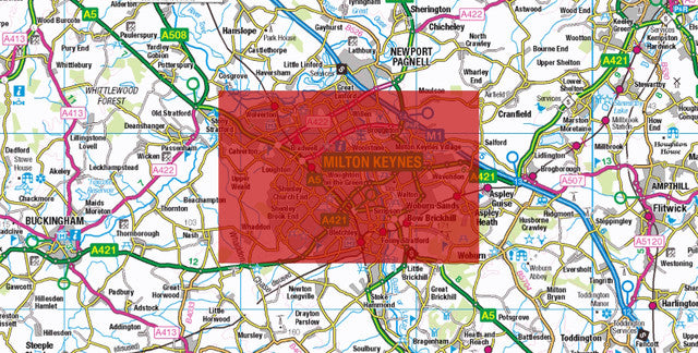 Central Milton Keynes City Street Map - Digital Download