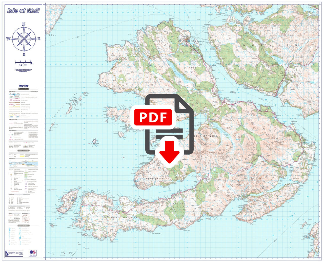 Isle of Mull Map - Digital Download