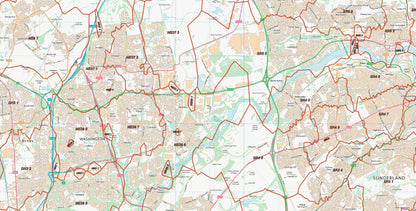 Postcode City Sector Map - Newcastle and Sunderland - Digital Download