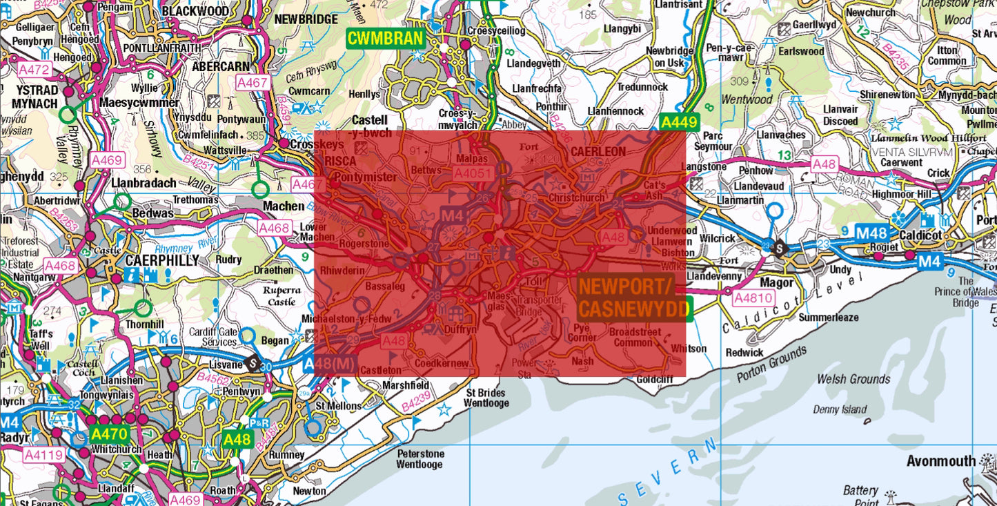 Central Newport Postcode City Street Map - Digital Download