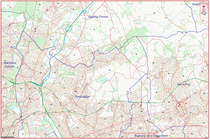 North East London Postcode City Street Map - Digital Download