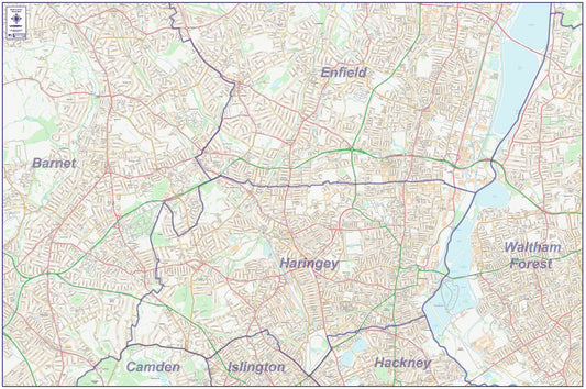 North London City Street Map - Digital Download
