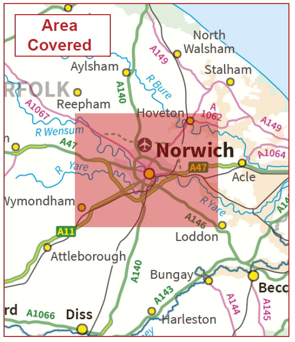 Postcode City Sector Map - Norwich - Digital Download