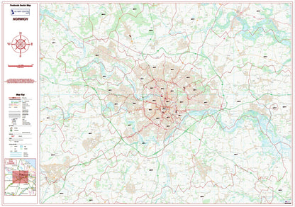 Postcode City Sector Map - Norwich - Digital Download