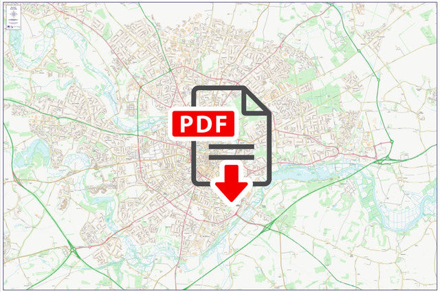 Central Norwich City Street Map - Digital Download