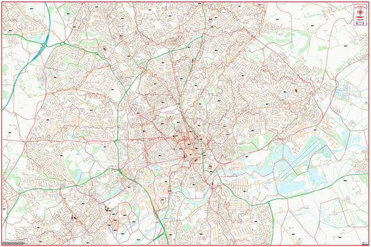 Central Nottingham Postcode City Street Map - Digital Download