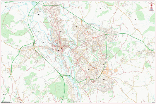 Central Oxford Postcode City Street Map - Digital Download