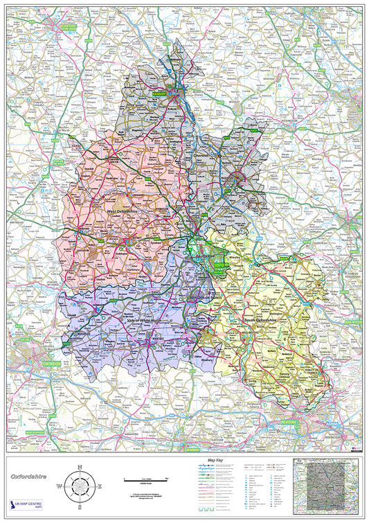 Oxfordshire County Boundary Map - Digital Download