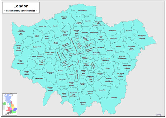 Regional UK Parliamentary Maps - London - Digital Download