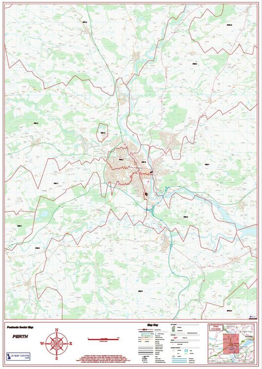 Postcode City Sector Map - Perth - Digital Download