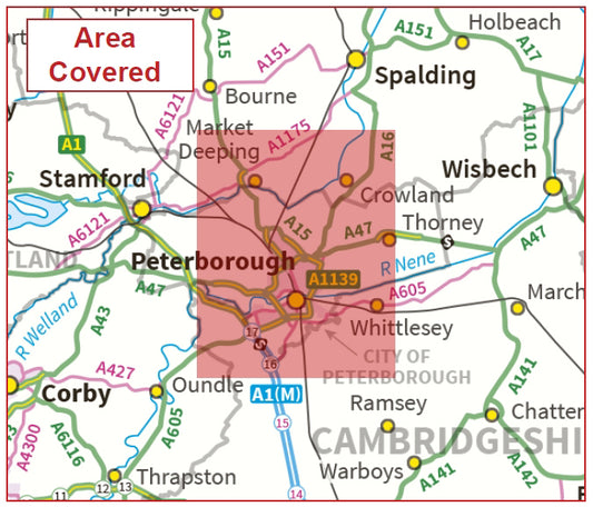 Postcode City Sector Map - Peterborough - Digital Download