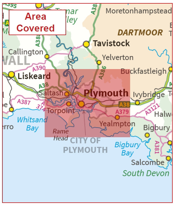 Postcode City Sector Map - Plymouth - Digital Download