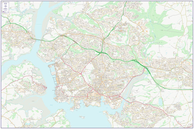 Central Plymouth City Street Map - Digital Download