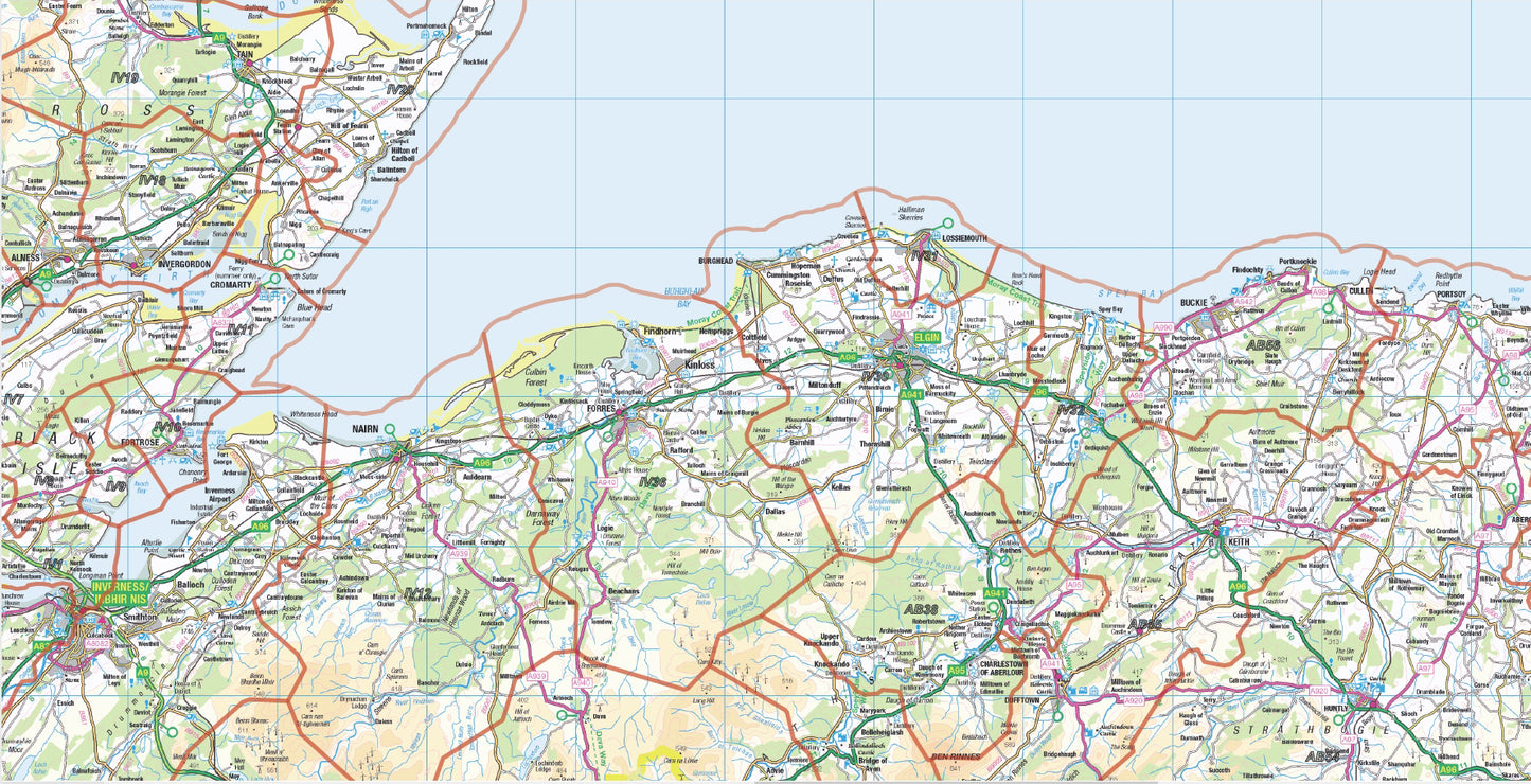 Postcode District Map 1 - North Scotland, Orkney & Shetland - Digital Download