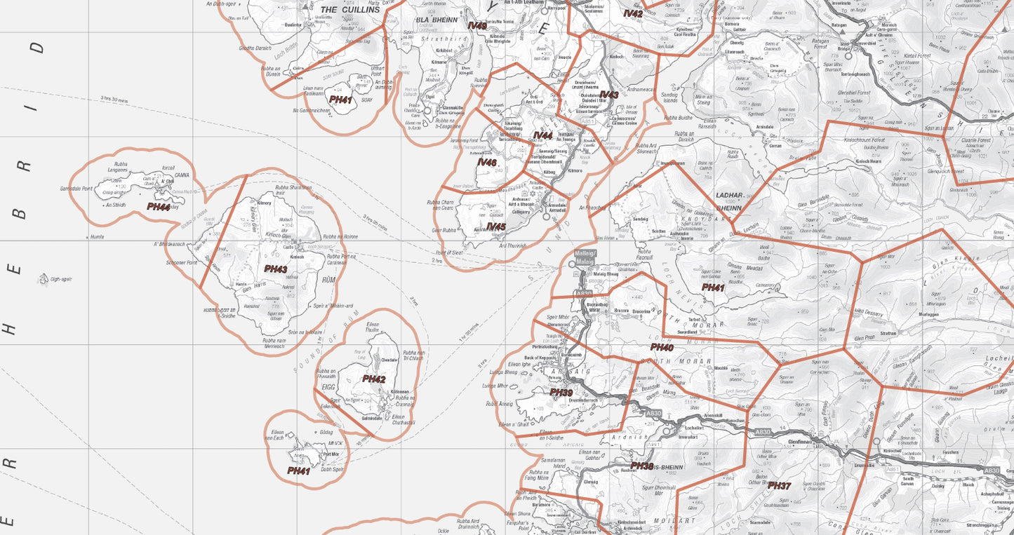 Postcode District Map 2 - West Scotland & the Western Isles - Digital Download