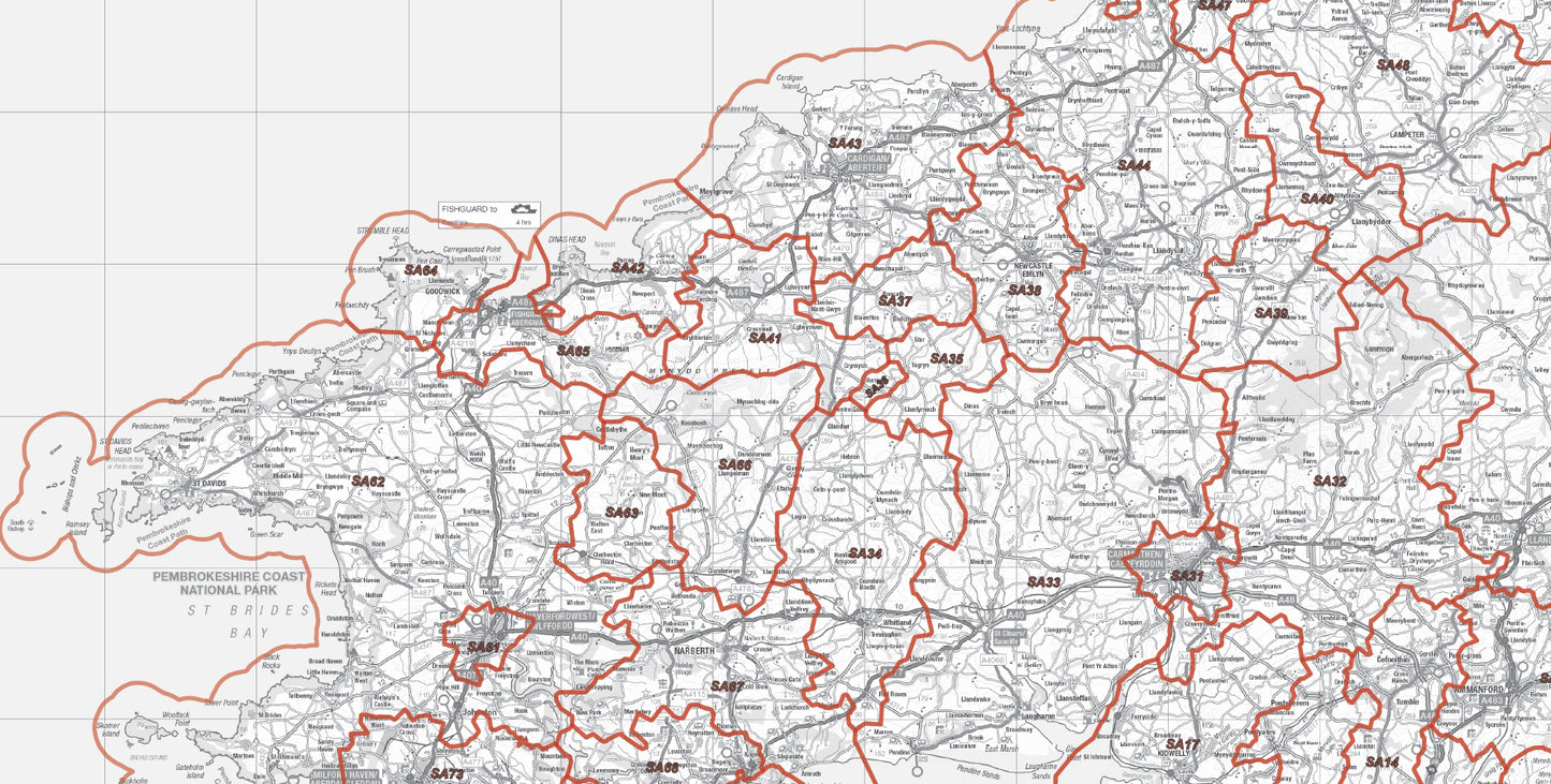 Postcode District Map 6 - Wales & West Midlands - Digital Download