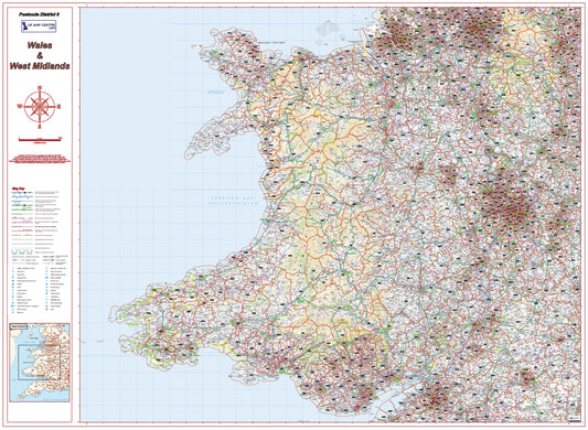 Postcode District Map 6 - Wales & West Midlands - Digital Download