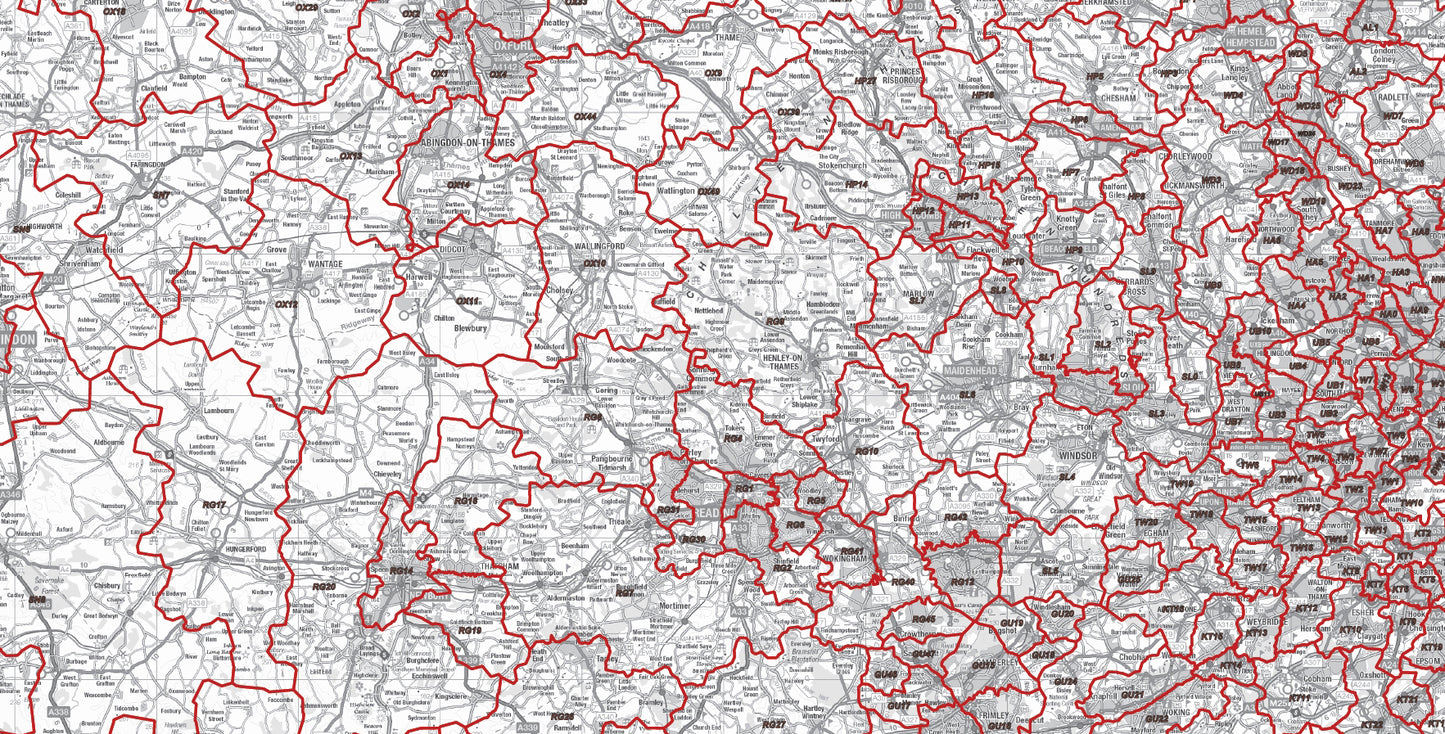 Postcode District Map 8 - South East England - Digital Download