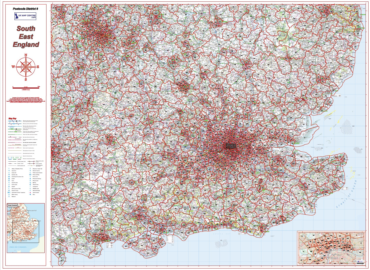 Postcode District Map 8 - South East England - Digital Download