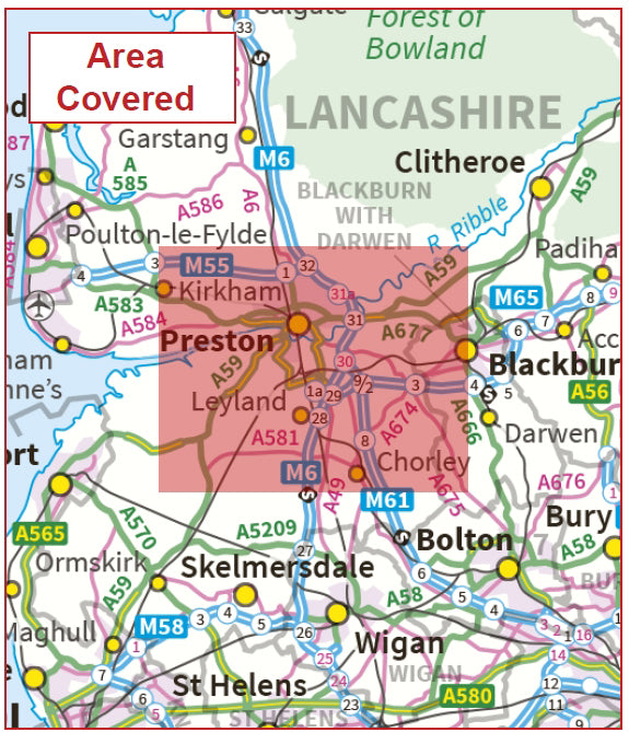 Postcode City Sector Map - Preston - Digital Download