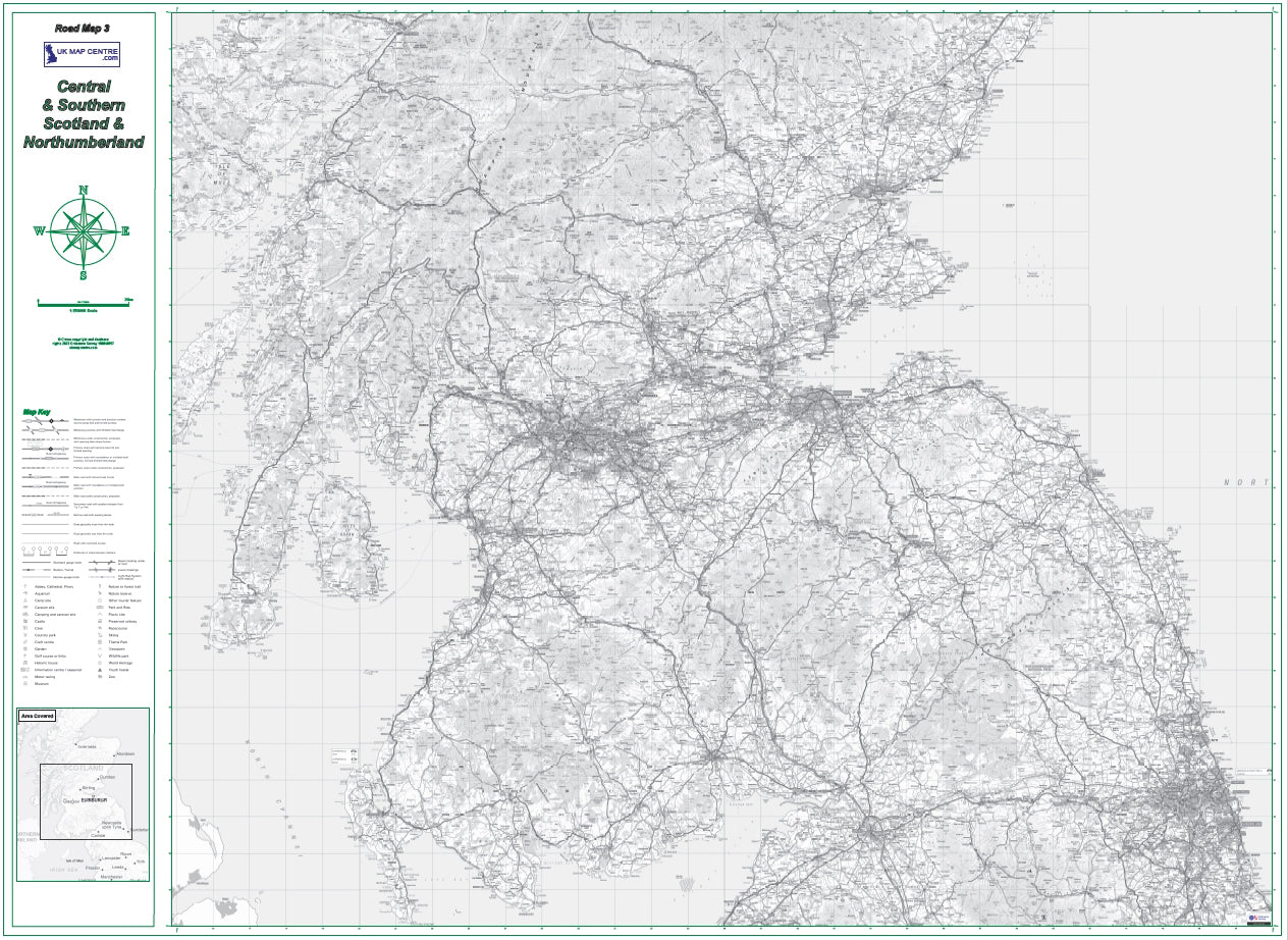 Road Map 3 - Southern Scotland & Northumberland - Digital Download