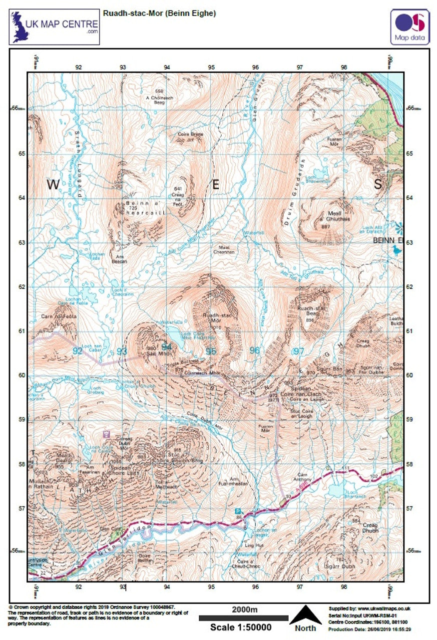 Ruadh-stac-Mor (Beinn Eighe) - OS Walking Map Download