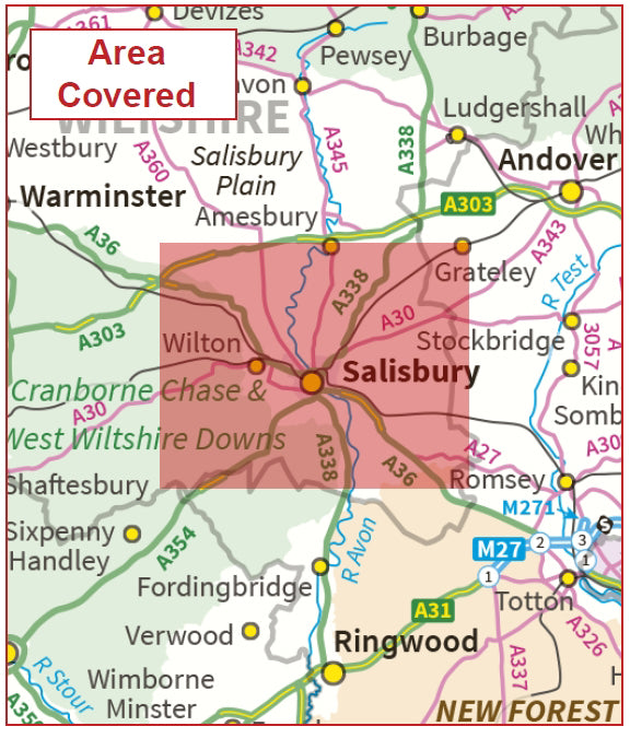 Postcode City Sector Map - Salisbury - Digital Download