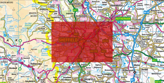 Central Sheffield City Street Map - Digital Download