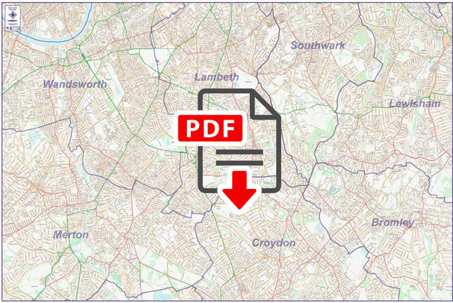 South London City Street Map - Digital Download