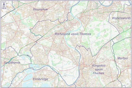 South West London City Street Map - Digital Download