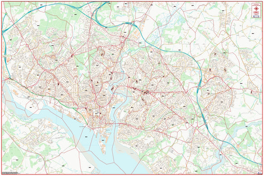 Central Southampton Postcode City Street Map - Digital Download