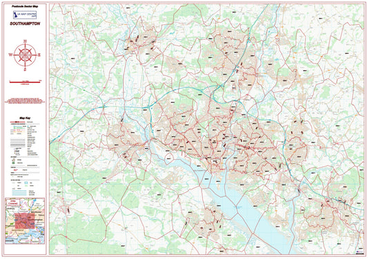 Postcode City Sector Map - Southampton - Digital Download