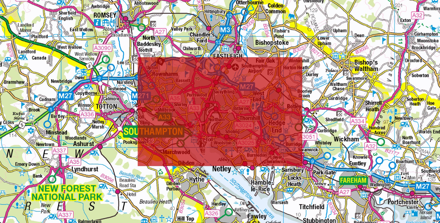 Central Southampton Postcode City Street Map - Digital Download