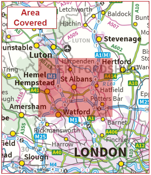 Postcode City Sector Map - St Albans - Digital Download