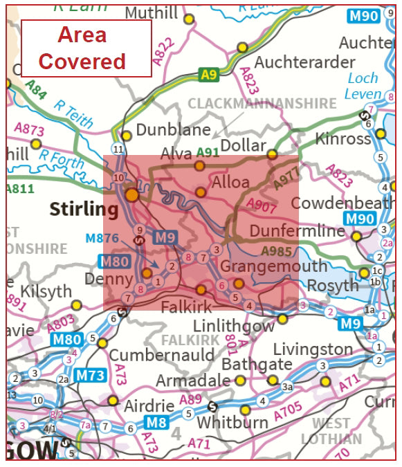 Postcode City Sector Map - Stirling and Falkirk - Digital Download