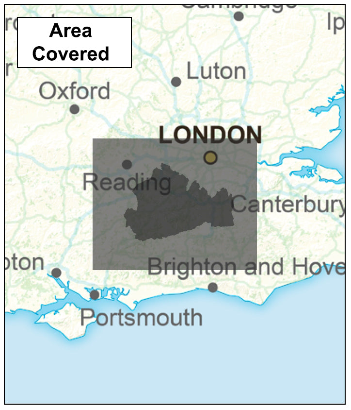 Surrey County Boundary Map - Digital Download